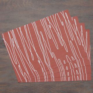 Brick Modern Scribbles Woven Placemat (Set of 4) Table Linens