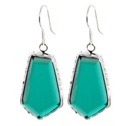 Adee Waiss Sterling Silver Green Crystal Earrings Adee Waiss Crystal, Glass & Bead Earrings
