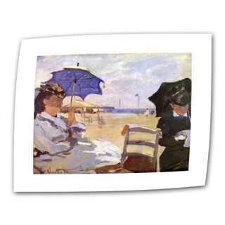 Claude Monet 'The Beach' Flat Canvas ArtWall Canvas