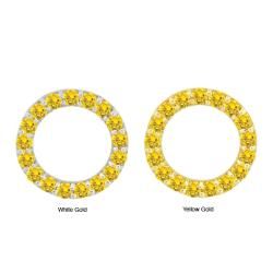 10k Gold Synthetic Golden Topaz Circle Earrings Gemstone Earrings