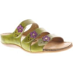 Women's Spring Step Truli Green Leather Spring Step Sandals