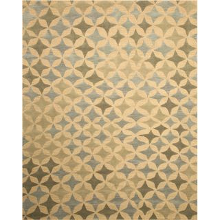 EORC Hand Tufted Blue Star Wool Rug (5' x 8') EORC 5x8   6x9 Rugs