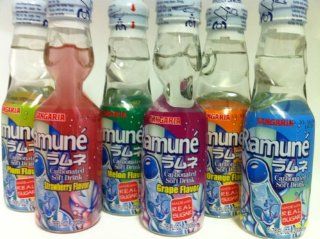 Ramune (Japanese Soda) Assorted Flavors 6pk  Soda Soft Drinks  Grocery & Gourmet Food
