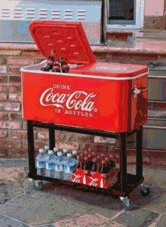 NEW Coca Cola Large Cooler Cart Style in Red   Coke Sports & Outdoors