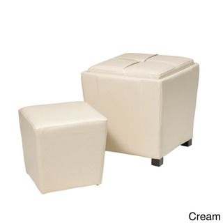 Metro Faux Leather Ottoman 2 piece Set Office Star Products Ottomans