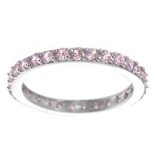 Tressa Sterling Silver Pink Cubic Zirconia Eternity Ring Tressa Cubic Zirconia Rings