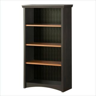 South Shore Gascony Collection 58"H 4 Shelf Standard Wood Bookcase in Ebony   7378767
