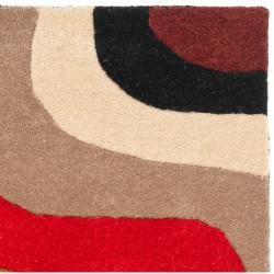 Handmade Rodeo Drive Eternity Red/ Grey/ Black Wool Rug (2' x 3') Safavieh Accent Rugs
