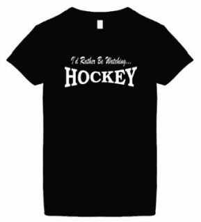 Signature Depot Women's "I'd RATHER BE WATCHING HOCKEY" Funny T Shirt Clothing
