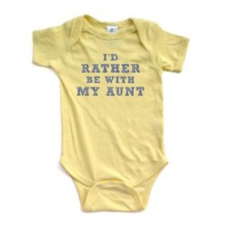 I'd Rather Be With My Aunt   Blue Design   Short Sleeve Baby Bodysuit Infant And Toddler Bodysuits Clothing