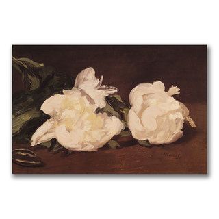 Eduard Manet 'Branch of White Peonies' Canvas Art Trademark Fine Art Canvas