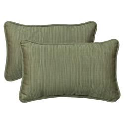 Pillow Perfect Outdoor Green Textured Toss Pillows with Sunbrella Fabric (Set of 2) Outdoor Cushions & Pillows