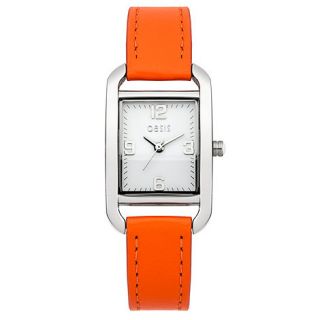 Oasis Ladies orange blue strap watch with white dial