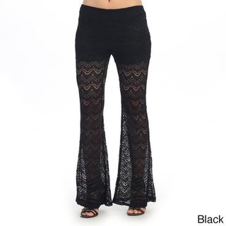 Hadari Women's Swirl Lace Palazzo Pants Casual Pants