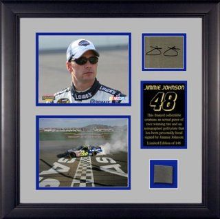 Jimmie Johnson Autographed Picture   FRAMED 2S wPLATETIRE  Sports Related Collectibles  Sports & Outdoors