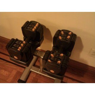 Performance Fitness Systems TB560 5 to 60 Pound Adjustable Dumbbells with Stand  Adjustable Dumbells  Sports & Outdoors