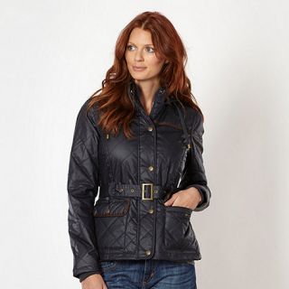 Mantaray Navy quilted wax jacket