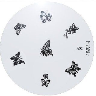 Moyou Nail Art Image Plate A52 including 7 Nailart designs on metal stencil, easy to apply, amazing results, accessories for women  Nail Art Equipment  Beauty