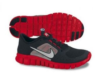 NIKE Free Run 3 Junior Running Shoes, Black/Grey/Red, US6 Shoes