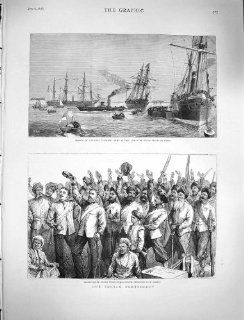 1878 Transport Ships Port Said Indian Army Bombay War   Prints