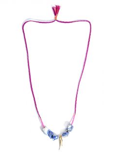 Lapis bead braided necklace  Lizzie Fortunato  IO