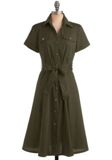 Scout's Honor Dress in Olive  Mod Retro Vintage Printed Dresses