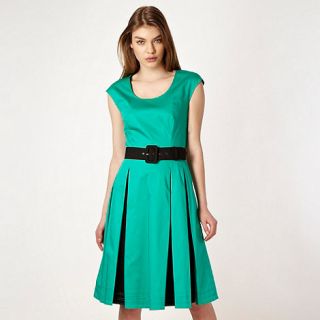 Jonathan Saunders/EDITION Designer green fit and flare pleated dress