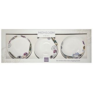 Denby White Monsoon Cosmic set of three dipping bowls