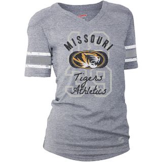 SOFFE Womens Missouri Tigers Drop Tail Football Alternate Logo Short Sleeve T 