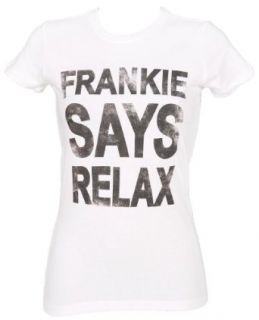 Ladies White Frankie Says Relax T Shirt Novelty T Shirts