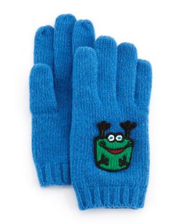 Kids Cashmere Frog Gloves, Blue   Portolano   Blue (4)