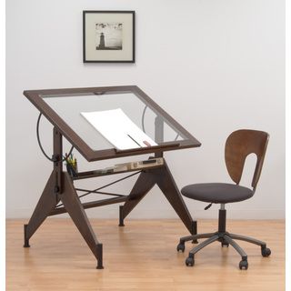 Studio Designs Aries Glass Top Drafting Table