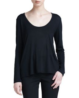 Womens Scoop Neck Jersey Tee, Black   THE ROW   Black (SMALL)