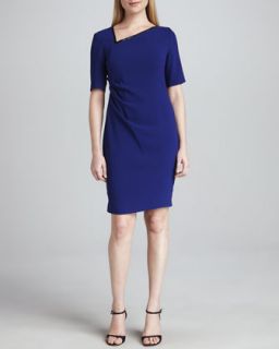 Womens Ginger Asymmetric Neck Dress   Elie Tahari   Brillant blue (6)
