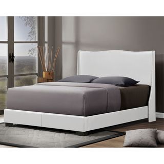 Baxton Studio Baxton Studio Duncombe White Modern Bed With Upholstered Headboard   Queen Size White Size Queen