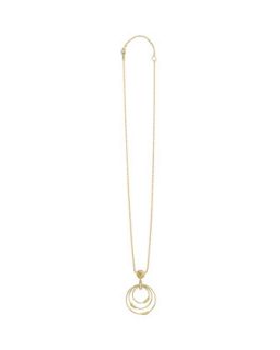 18k Gold Caviar 3 Hoop Pendant Necklace with Diamonds   Lagos   Gold (16 18)