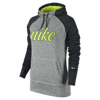 Nike All Time Script Graphic Pullover Womens Hoodie   Dark Grey Heather