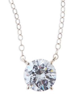 Round Cubic Zirconia Pendant Necklace, 2.5 TCW   Fantasia by DeSerio   Clear