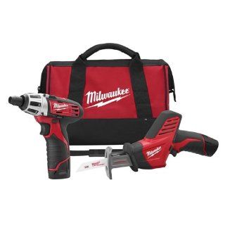 Milwaukee 2490 22 12 Volt Compact Drill and Hackzall Saw Combo Kit   Power Tool Combo Packs  