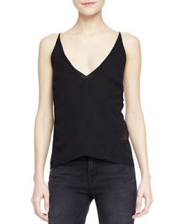 Womens Lucy Sheer Back Camisole   J Brand Ready to Wear   Black (MEDIUM)