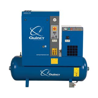 Quincy QGS Rotary Screw Compressor with Dryer   10 HP, 208/230/460V 3 Phase,