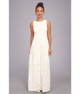 Ivy & Blu Maggy Boutique Sleeveless Lace Solid Stripe Maxi Womens Dress (White)