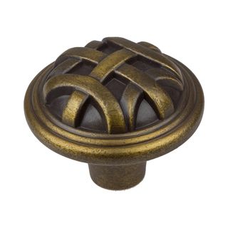 Gliderite 1.25 inch Antique Brass Round Braided Cabinet Knobs (pack Of 10)