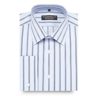 Hammond & Co. by Patrick Grant Designer light blue striped tailored fit shirt