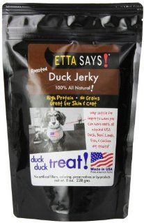 Etta Says Roasted Duck Jerky Meat Treats 100 Percent All Natural Duck Meat Treat 8 Ounce, 228 Gram  Pet Jerky Treats 
