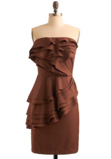 Chocolate T ruffles Dress  Mod Retro Vintage Dresses