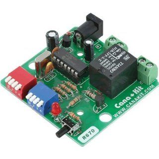 CanaKit UK670CY   Cyclic (Repeat) PIC Digital Timer with Relay (1 to 15 Sec/Min/Hour) (Assembled Module) Electronics