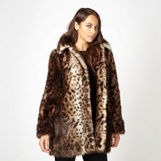 Star by Julien Macdonald Designer natural faux fur animal coat