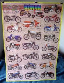Honda motorcycles 24 models from 1948 1975 POSTER 23.5 x 34 #B Japanese motorbikes (poster sent from USA in PVC pipe)  Other Products  