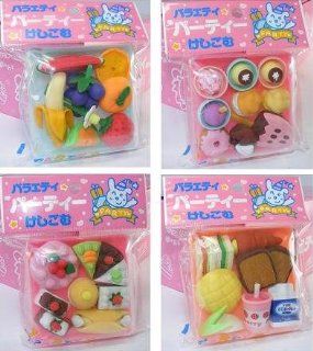 Japanese Variety Party Foods Eraser Set with Travel Case (7 9 Pcs), Only One (1) Will Be Sent Randomly, not all 4. Toys & Games